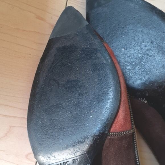 MARC BY MARK JACOBS Patchwork Pumps Size 7 SUEDE Heels Office Workwear Vintage - Picture 13 of 13